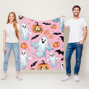 Spookfeest in het roze fleece deken