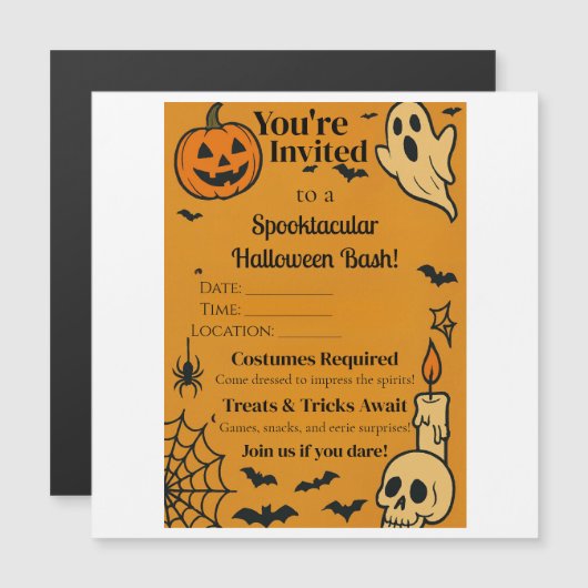 Spookfeest Uitnodiging | Geesten & Spellen (Voorkant / Achterkant)