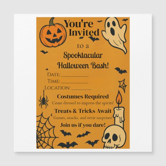 Spookfeest Uitnodiging | Geesten & Spellen (Voorkant)