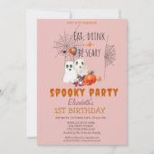 Spookfeestje Verjaardagsuitnodiging Kaart (Voorkant)