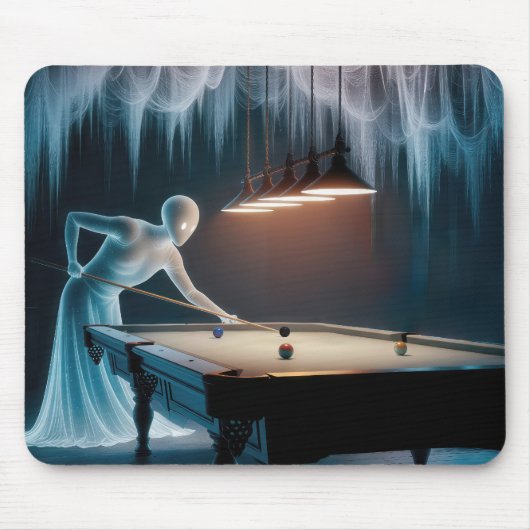 Spookfiguren spelen pool muismat (Voorkant)