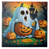 Spookgeneugten in Halloween-traktaties! 🎃 Tegeltje (Voorkant)