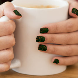 Spookgroene en zwarte pat Halloween minx nagelkuns Nail Art