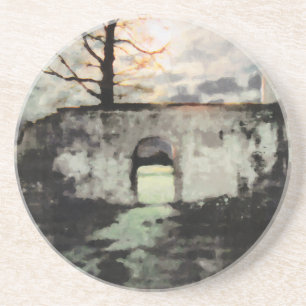 Spookgrond Achtervolger Zandsteen Onderzetter