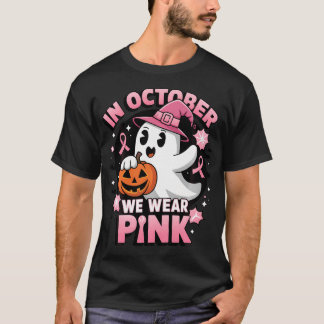 Spookheks In Oktober Draag We Roze Borstkanker T-shirt