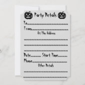 spookheks op broomstick halloween party kaart (Achterkant)