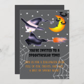 Spookheks vliegt Halloween Night Kaart (Voorkant / Achterkant)