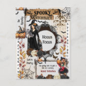 Spookheksen Halloweenfeest Briefkaart (Voorkant)