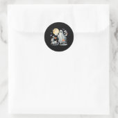 spookhond ronde sticker (Tas)