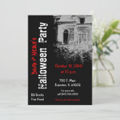 spookhouse halloween uitnodiging (Staand voorkant)