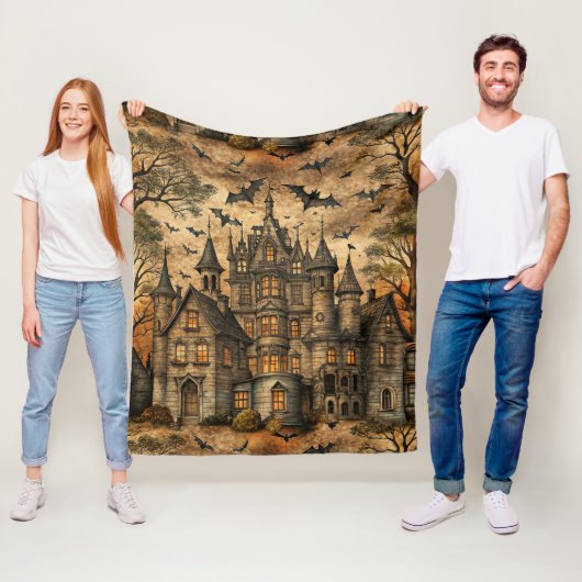  spookhuis (2) fleece deken (In situ)