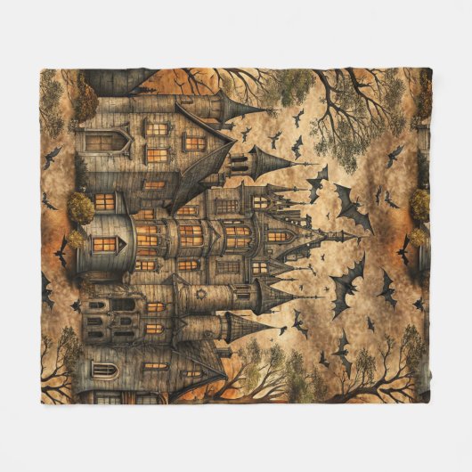  spookhuis (2) fleece deken (Voorkant (Horizontaal))