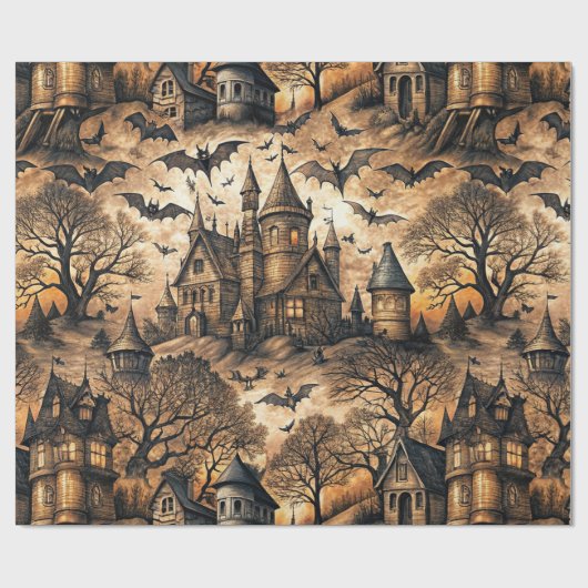  spookhuis cadeaupapier (Vlak)