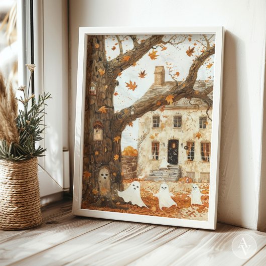  spookhuis dat grillige geesten schildert poster