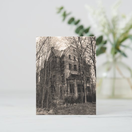  spookhuis echte foto Halloween Briefkaart (Staand voorkant)