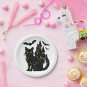 Spookhuis en kat Papier Bord (Feest)
