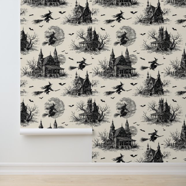  spookhuis en toile patroon (2) behang (Applicatie)