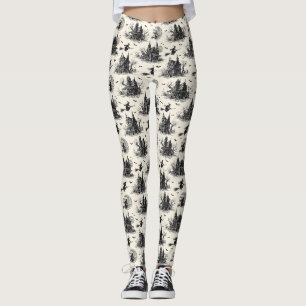 spookhuis en toile patroon (2) leggings