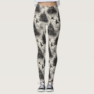 spookhuis en toile-patroon voor heksen leggings