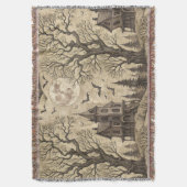  spookhuis en volle maan deken (Voorkant Verticaal)