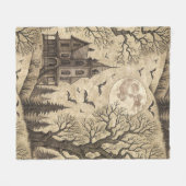  spookhuis en volle maan fleece deken (Voorkant (Horizontaal))