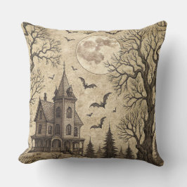  spookhuis en volle maan kussen