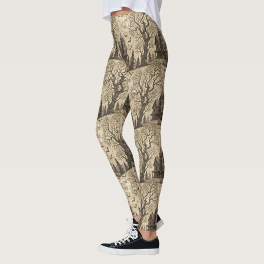  spookhuis en volle maan leggings (Links)