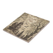  spookhuis en volle maan tegeltje (Zijkant)