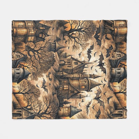  spookhuis fleece deken (Voorkant (Horizontaal))