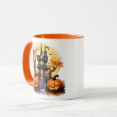 spookhuis franse bulldog heks mok (Voorkant links)