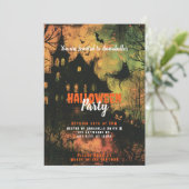 Spookhuis geesten enge Halloween partij Kaart (Staand voorkant)