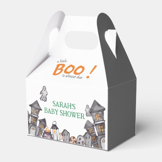 Spookhuis Halloween Baby shower Herfst Thema Bedankdoosjes (Achterkant)