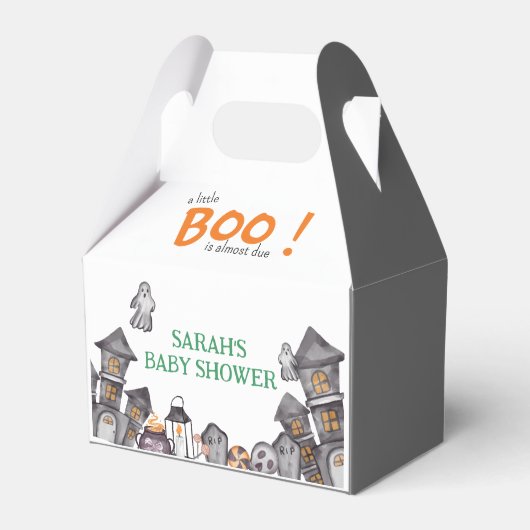 Spookhuis Halloween Baby shower Herfst Thema Bedankdoosjes (Voorkant Zijde)