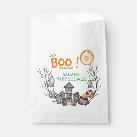 Spookhuis Halloween Baby shower Herfst Thema Bedankzakje (Voorkant)