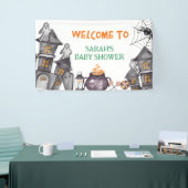 Spookhuis Halloween Baby shower Herfst Thema Spandoek (Beurs)