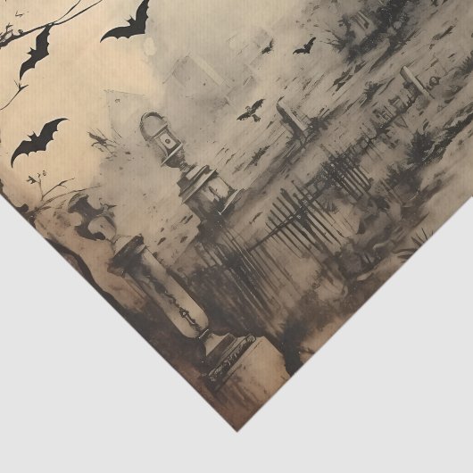  spookhuis Halloween Decoupage Tissuepapier (Detail)