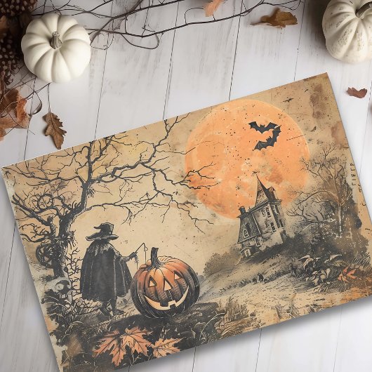 Spookhuis  Halloween Decoupage Tissuepapier