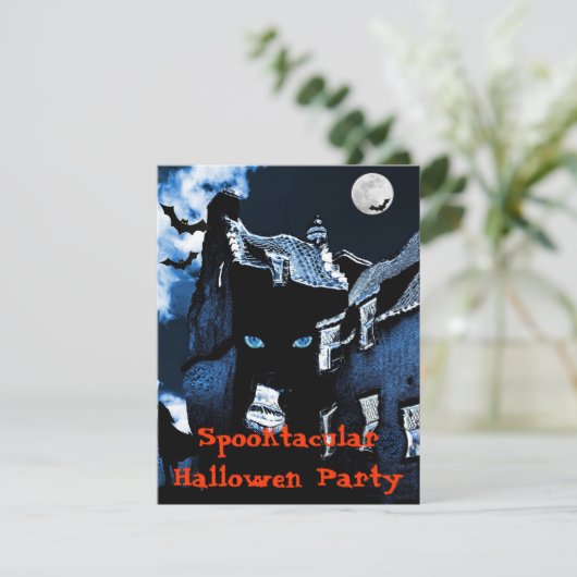 Spookhuis Halloween feest Kaart (Staand voorkant)