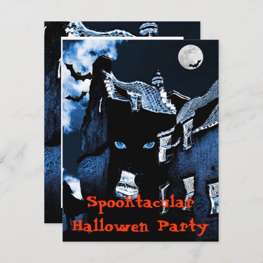 Spookhuis Halloween feest Kaart (Voorkant / Achterkant)