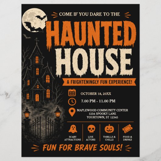 Spookhuis Halloween Flyer (Voorkant)