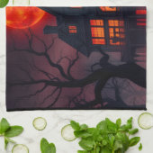 Spookhuis Halloween Keukendoek Theedoek (Gevouwen)