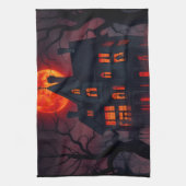 Spookhuis Halloween Keukendoek Theedoek (Verticaal)