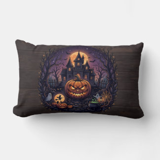 Spookhuis Halloween Kussen