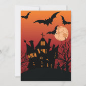 Spookhuis Halloween Nacht Kaart (Voorkant)