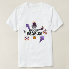 Spookhuis Halloween-ontwerp met paarse tint T-shirt