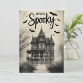 spookhuis Halloween Party Kaart (Staand voorkant)