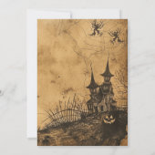  spookhuis Halloween Party Kaart (Achterkant)