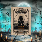 spookhuis Halloween Party Kaart