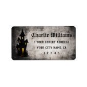 Spookhuis Halloween retouradres Etiket (Voorkant)