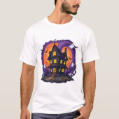 Spookhuis Halloween Spooky Gothic Mansion T-shirt (Voorkant)